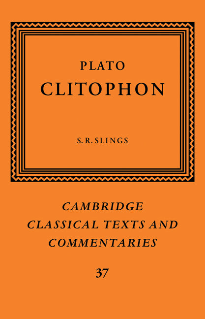 Plato: Clitophon (Paperback / softback) 9780521031066