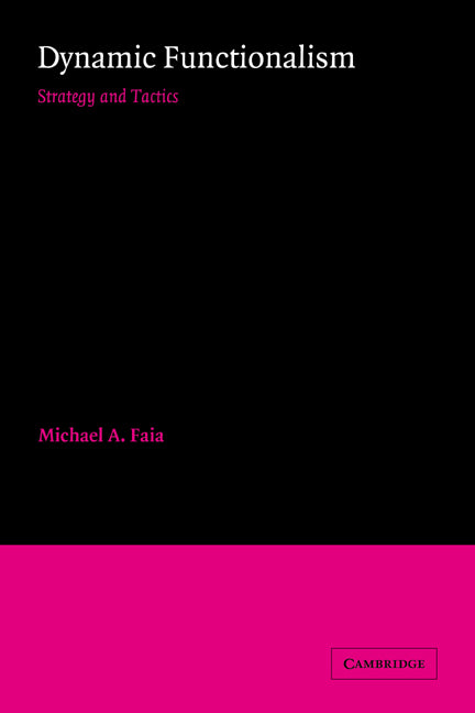 Dynamic Functionalism; Strategy and Tactics (Paperback / softback) 9780521031394