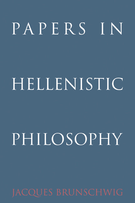 Papers in Hellenistic Philosophy (Paperback / softback) 9780521034999