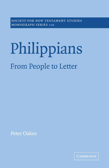 Philippians; From People to Letter (Paperback / softback) 9780521036610