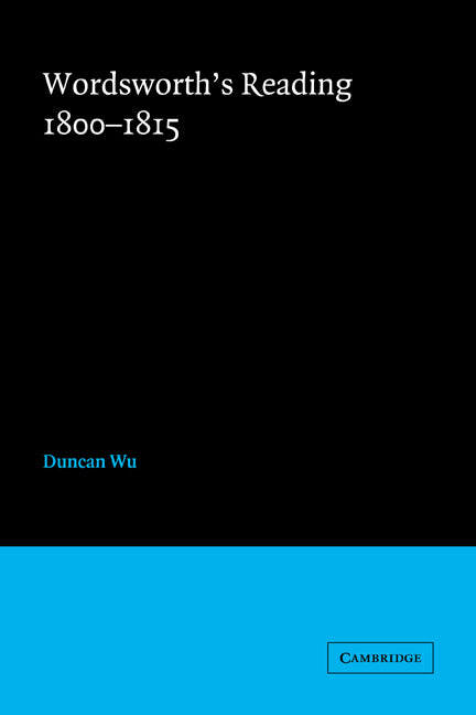 Wordsworth's Reading 1800–1815 (Paperback / softback) 9780521037419