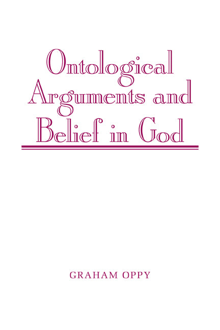 Ontological Arguments and Belief in God (Paperback / softback) 9780521039000