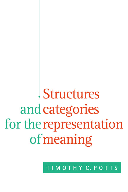 Structures and Categories for the Representation of Meaning (Paperback / softback) 9780521042505