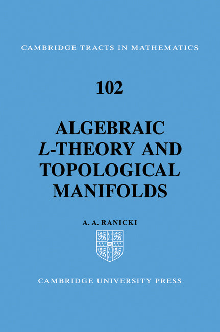 Algebraic L-theory and Topological Manifolds (Paperback / softback) 9780521055215