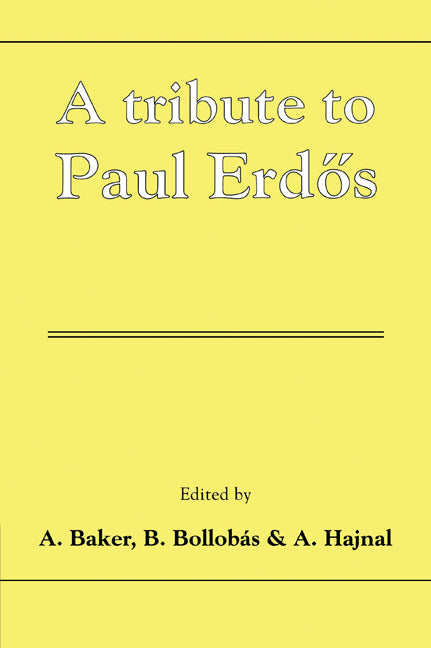 A Tribute to Paul Erdos (Paperback / softback) 9780521067331