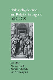 Philosophy, Science, and Religion in England 1640–1700 (Hardback) 9780521410953