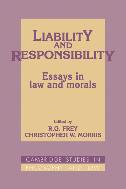 Liability and Responsibility; Essays in Law and Morals (Paperback / softback) 9780521088664
