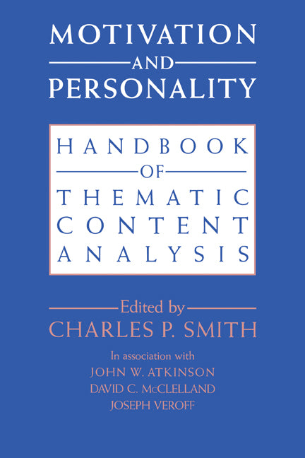 Motivation and Personality; Handbook of Thematic Content Analysis (Paperback / softback) 9780521089739