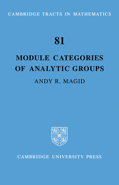 Module Categories of Analytic Groups (Paperback / softback) 9780521090278