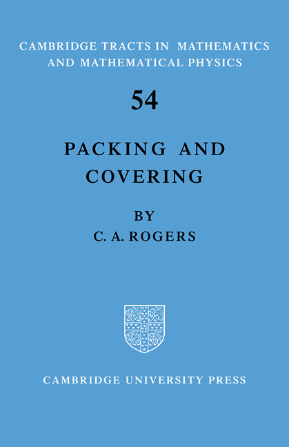 Packing and Covering (Paperback / softback) 9780521090346
