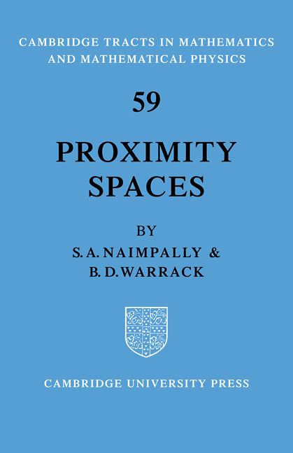 Proximity Spaces (Paperback / softback) 9780521091831