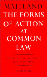 The Forms of Action at Common Law; A Course of Lectures (Paperback / softback) 9780521091855