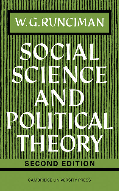 Social Science and Political Theory (Paperback / softback) 9780521095624