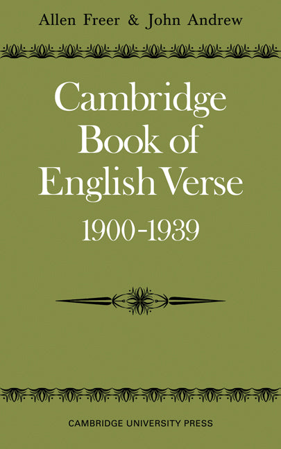 Cambridge Book of English Verse 1900–1939 (Paperback / softback) 9780521096256