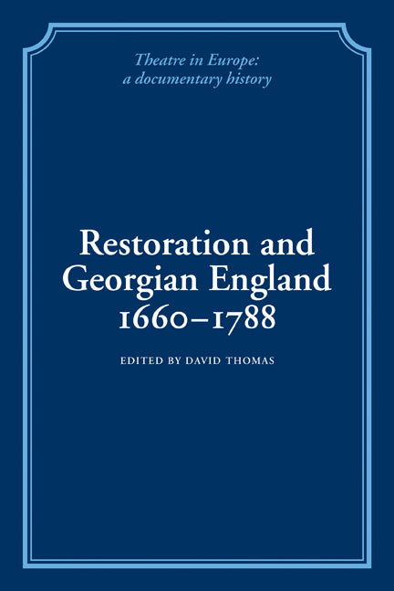 Restoration and Georgian England 1660-1788 (Paperback / softback) 9780521100816