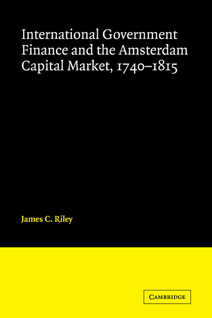 International Government Finance and the Amsterdam Capital Market, 1740–1815 (Paperback / softback) 9780521101103