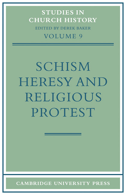 Schism, Heresy and Religious Protest (Paperback / softback) 9780521101783