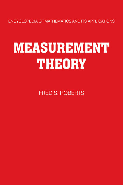 Measurement Theory: Volume 7; With Applications to Decisionmaking, Utility, and the Social Sciences (Paperback / softback) 9780521102438