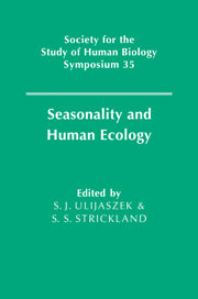 Seasonality and Human Ecology (Hardback) 9780521431477