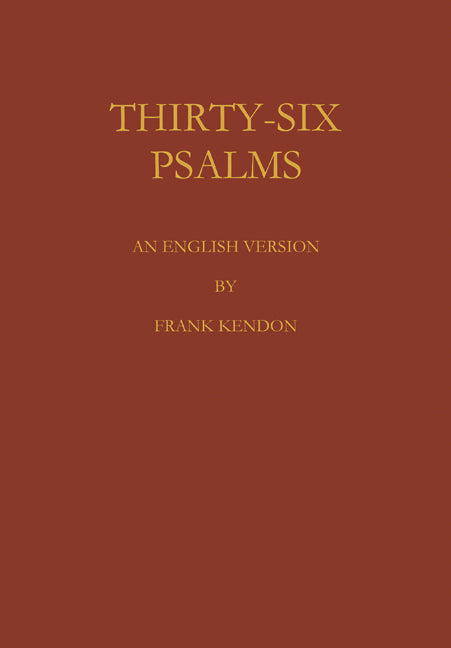 Thirty Six Psalms (Paperback / softback) 9780521103251