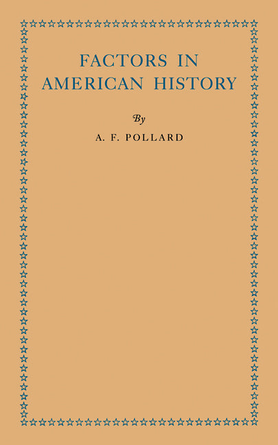 Factors in American History (Paperback / softback) 9780521103404