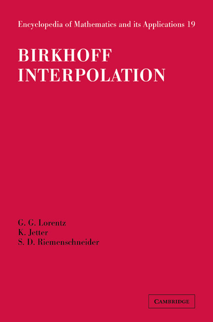 Birkhoff Interpolation (Paperback / softback) 9780521104043