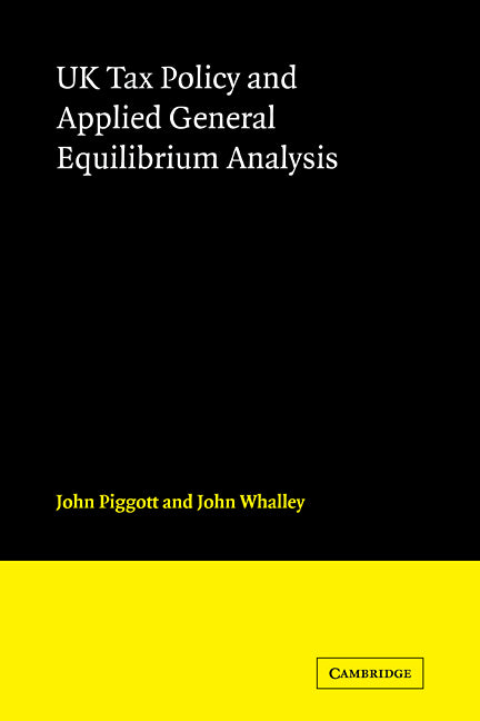 UK Tax Policy and Applied General Equilibrium Analysis (Paperback / softback) 9780521104593