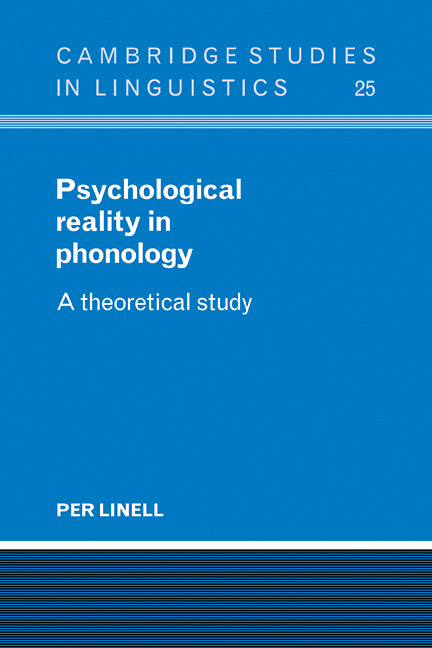 Psychological Reality in Phonology; A Theoretical Study (Paperback / softback) 9780521104777