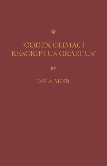 Codex Climaci Rescriptus Graecus (Paperback / softback) 9780521105279