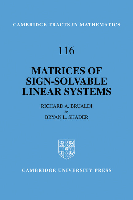 Matrices of Sign-Solvable Linear Systems (Paperback / softback) 9780521105828