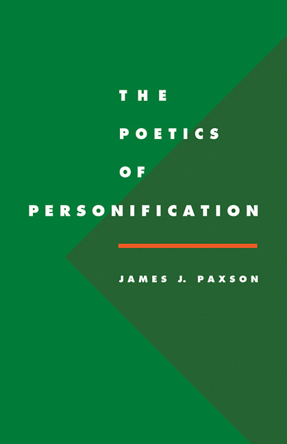 The Poetics of Personification (Paperback / softback) 9780521106313