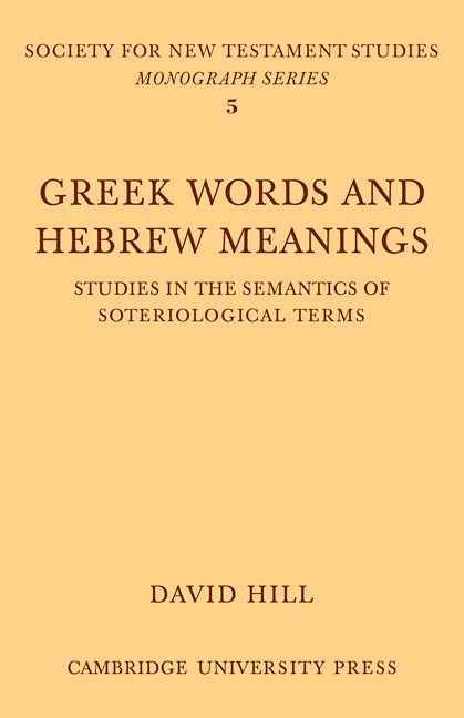 Greek Words Hebrew Meanings (Paperback / softback) 9780521108867