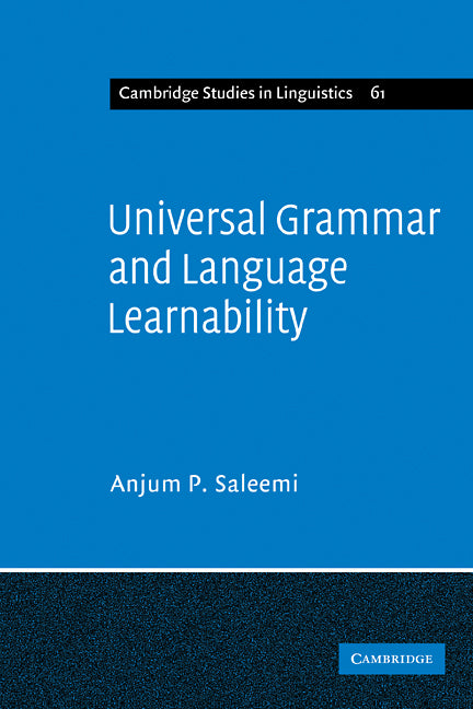 Universal Grammar and Language Learnability (Paperback / softback) 9780521109178