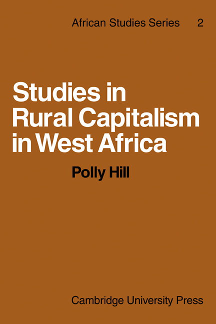 Studies in Rural Capitalism in West Africa (Paperback / softback) 9780521109215