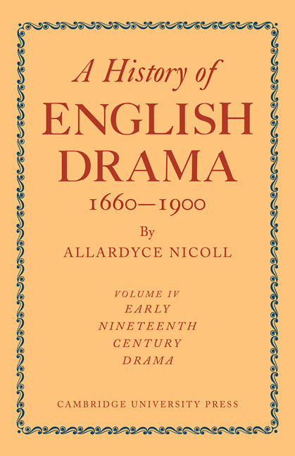 A History of English Drama 1660-1900 (Paperback / softback) 9780521109314