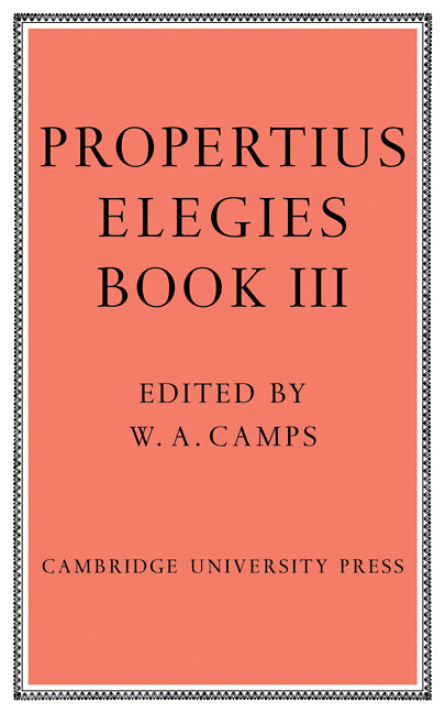 Elegies Bk 3 Camps (Paperback / softback) 9780521109482