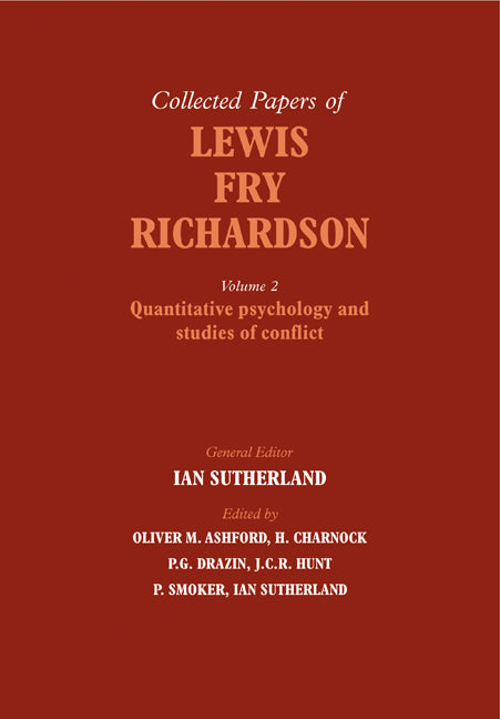 The Collected Papers of Lewis Fry Richardson (Paperback) 9780521115353