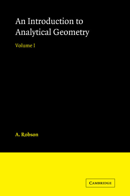 Introduction to Analytical Geometry (Paperback) 9780521116190