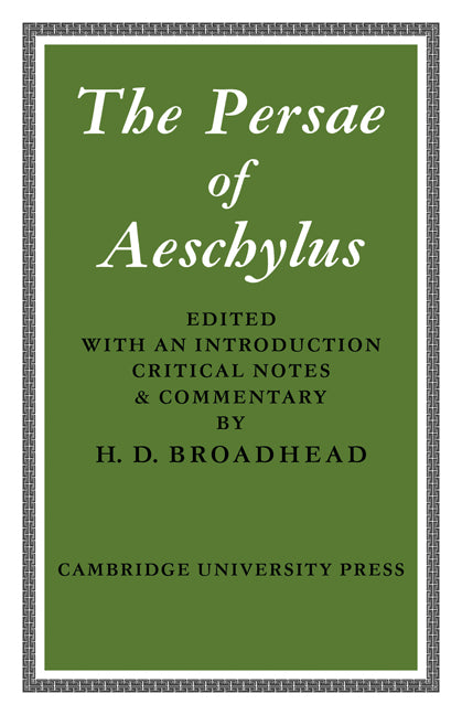 The Persae of Aeschylus (Paperback) 9780521118095
