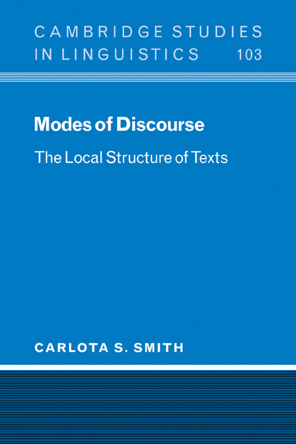 Modes of Discourse; The Local Structure of Texts (Paperback) 9780521120623