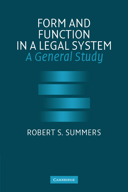 Form and Function in a Legal System; A General Study (Paperback) 9780521123884