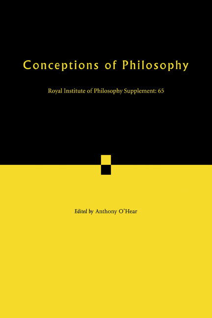 Conceptions of Philosophy (Paperback) 9780521138574