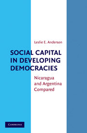 Social Capital in Developing Democracies; Nicaragua and Argentina Compared (Hardback) 9780521192743