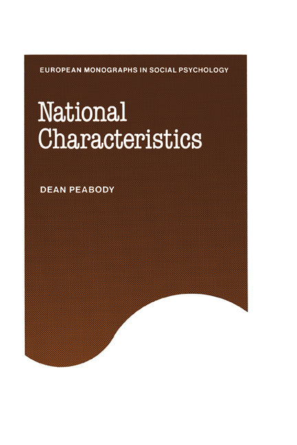 National Characteristics (Paperback) 9780521154994