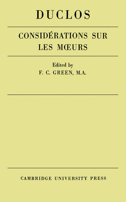Considérations sur les Murs de ce Siecle (Paperback) 9780521155502