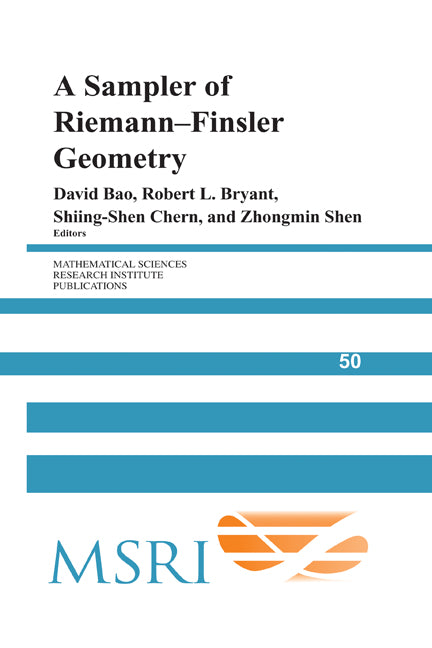 A Sampler of Riemann-Finsler Geometry (Paperback) 9780521168731