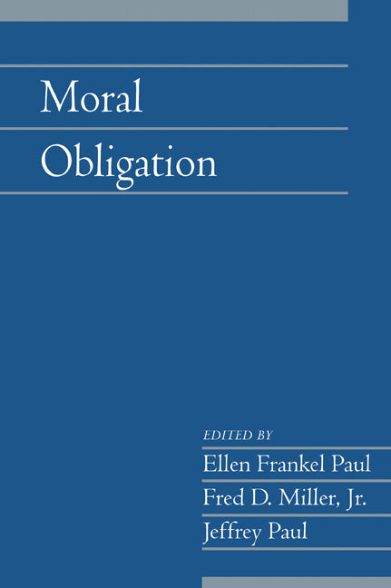 Moral Obligation: Volume 27, Part 2 (Paperback) 9780521168960