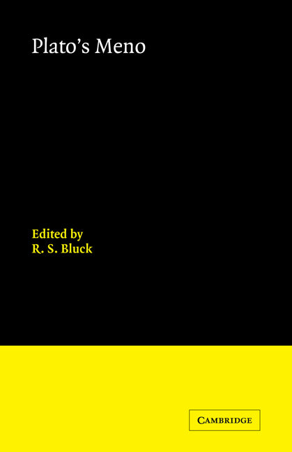 Plato's Meno (Paperback) 9780521172288