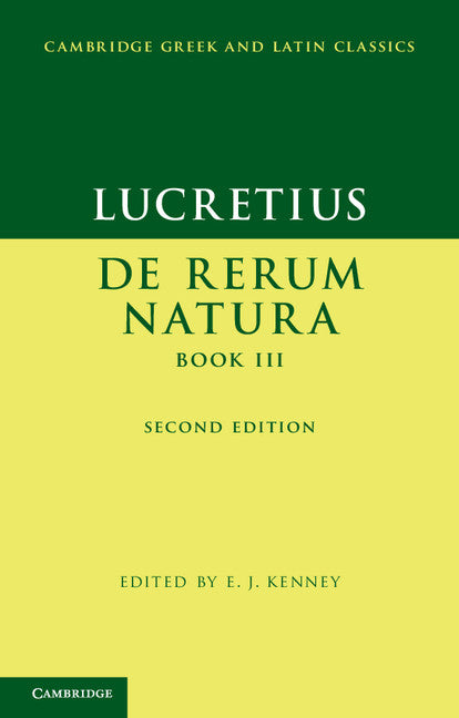 Lucretius: De Rerum NaturaBook III (Paperback) 9780521173896