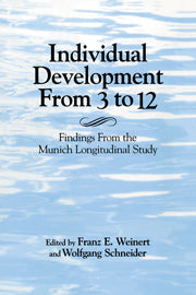 Individual Development from 3 to 12; Findings from the Munich Longitudinal Study (Hardback) 9780521580427